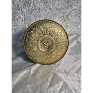Vintage Guildcraft Gold Embossed Grapevine And Leaf Tin